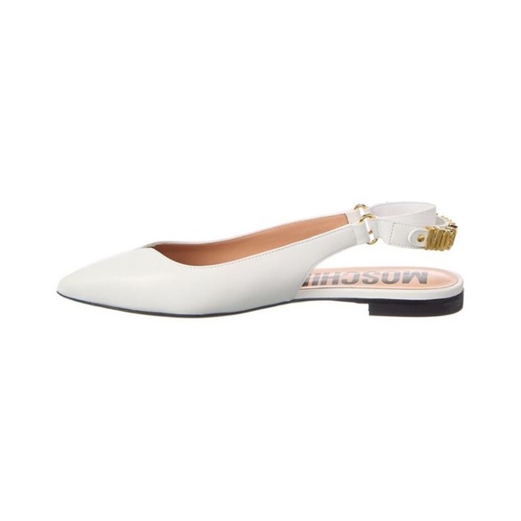 Moschino | Shoes | Moschino Logo
Leather Slingback Flat White size 38 - Picture 4 of 5